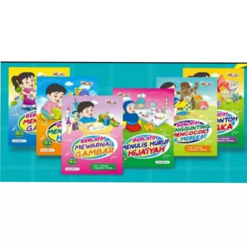 Paket Materi PAUD Isi 6 Buku Mewarnai Stationery Books 8