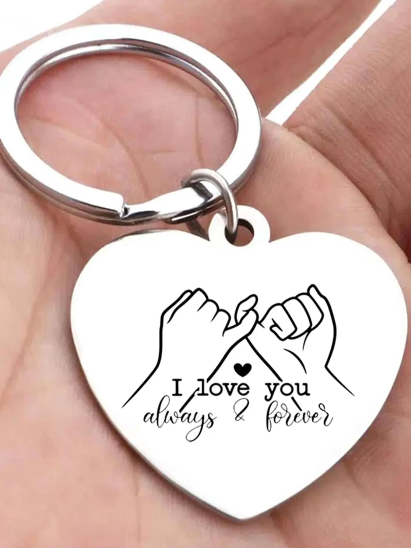 Heart Shaped Keychain, Fashionable Letter Pattern Keychain for Women & Men, Trendy All-match & Exquisite Keychain for Birthday Gift, Valentine's Day, Gift