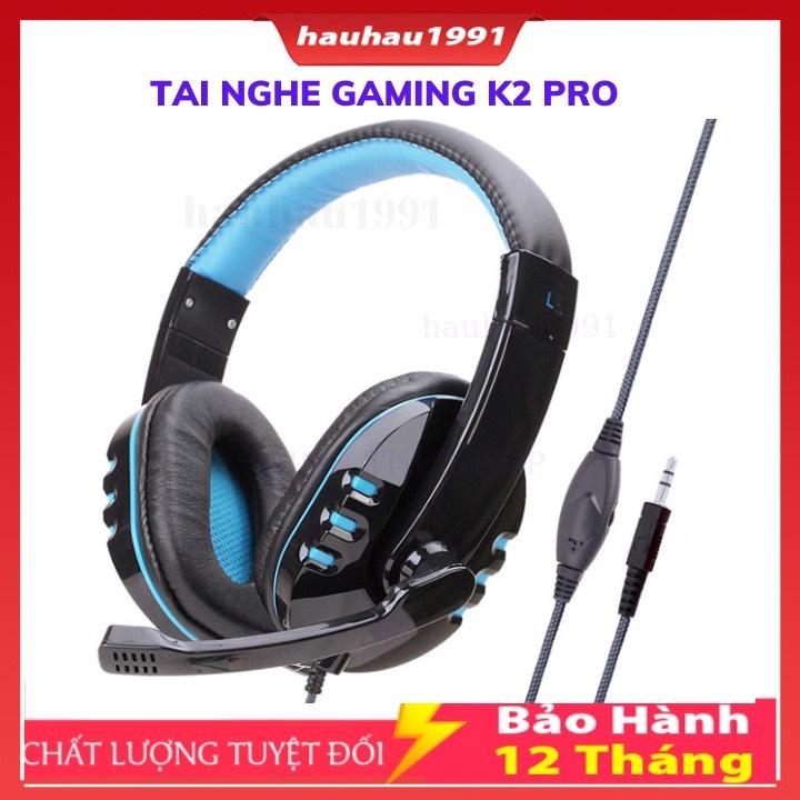 Tai nghe Gaming chụp tai có dây chơi game K2 PRO có Mic ,Jack 3.5mm cho Điện Thoại, Máy tính/ PC/ Laptop