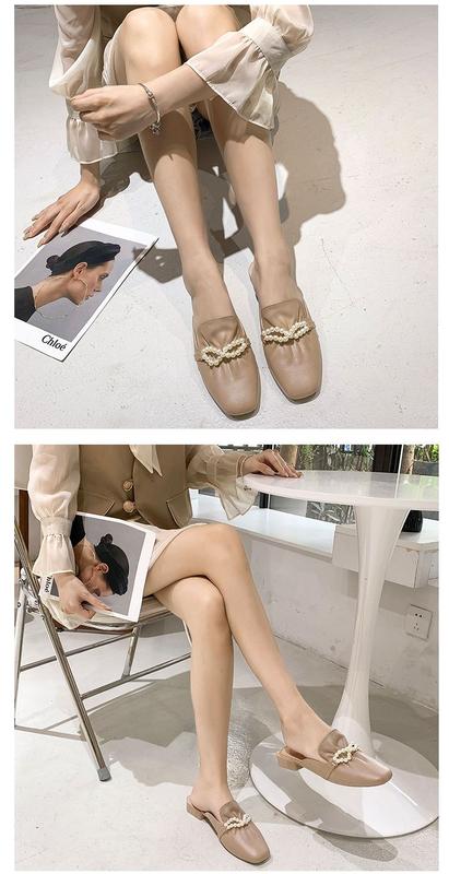 Product Introduction of Women's Summer Fashionable Outdoor Slippers 2022 New Korean Style Internet Celebrity Ins Home Non-Slip Cute Trendy Closed Toe Half Slippers 13