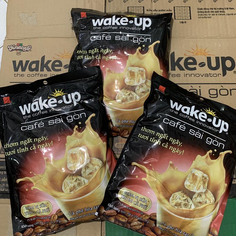 Combo 3 gói Wake Up Sài gòn-  24 gói x 19 gram-Cà phê sữa- ViNaCaFe BH Coffee