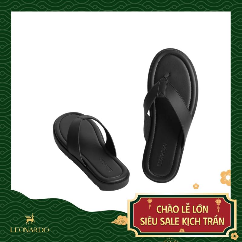 Dép Da Nam Nữ Quai Da Norman Chất Liệu Đế Cao Su Chịu Nhiệt Tốt Thương Hiệu LEONARDO