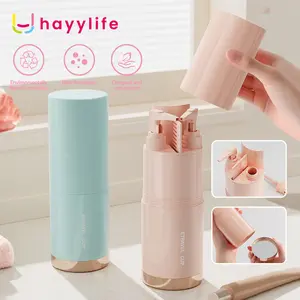 Hayylife Kit Peralatan Mandi Perjalanan - Organizer Gelas Mandi Perjalanan Gelas Sikat Gigi Gelas Mandi Portabel HL-AEA896