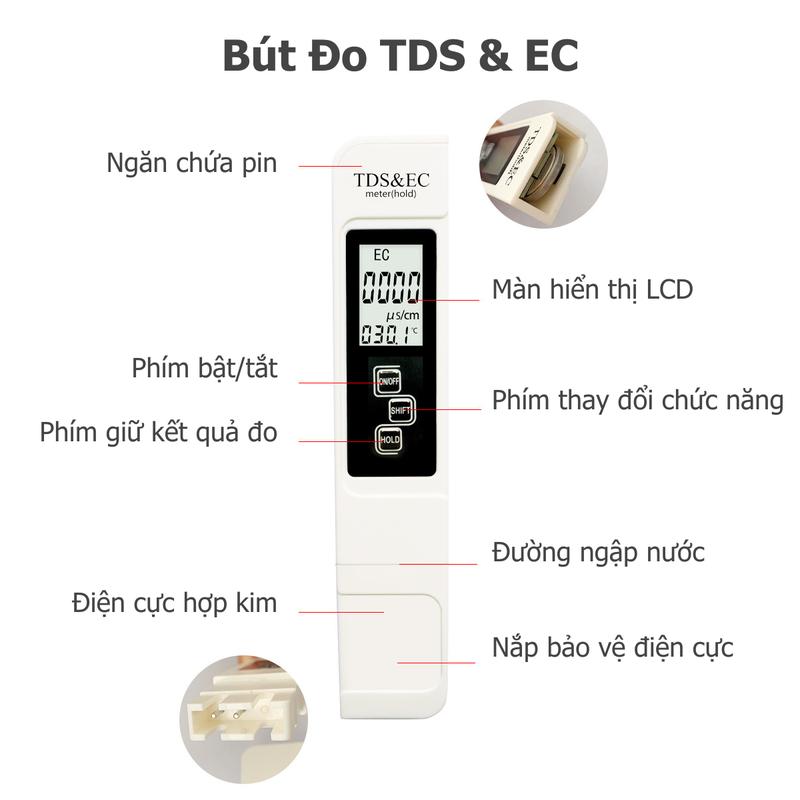 Bút Đo TDS EC Kiểm tra chất lượng nước, Độ chính xác cao, Dễ dàng sử dụng và bảo quản - Avtrend store 5