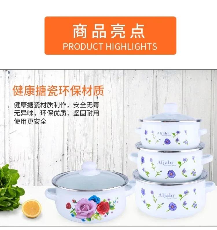 Product Introduction of Pink Kitchen Soup Pot Cooking Food Prefered Small Ramen Stock Pot Noodle Cute Glass Lid Pote Mantimentos Pot Groceries OB50DG Cookware Classic Enamel 13