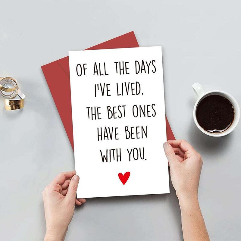 Romantic Anniversary Card with Envelope, 1 Count Wedding Anniversary Gift Card, Birthday Card, Greeting Card for Husband Him Boyfriend 3