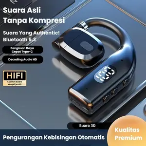 HL Wireless Olahraga Headset LED Single Headset Bluetooth 5.3 OWS Earphone Bass Hifi Stereo Speaker Bluetooth Noise Reduction Long Standby