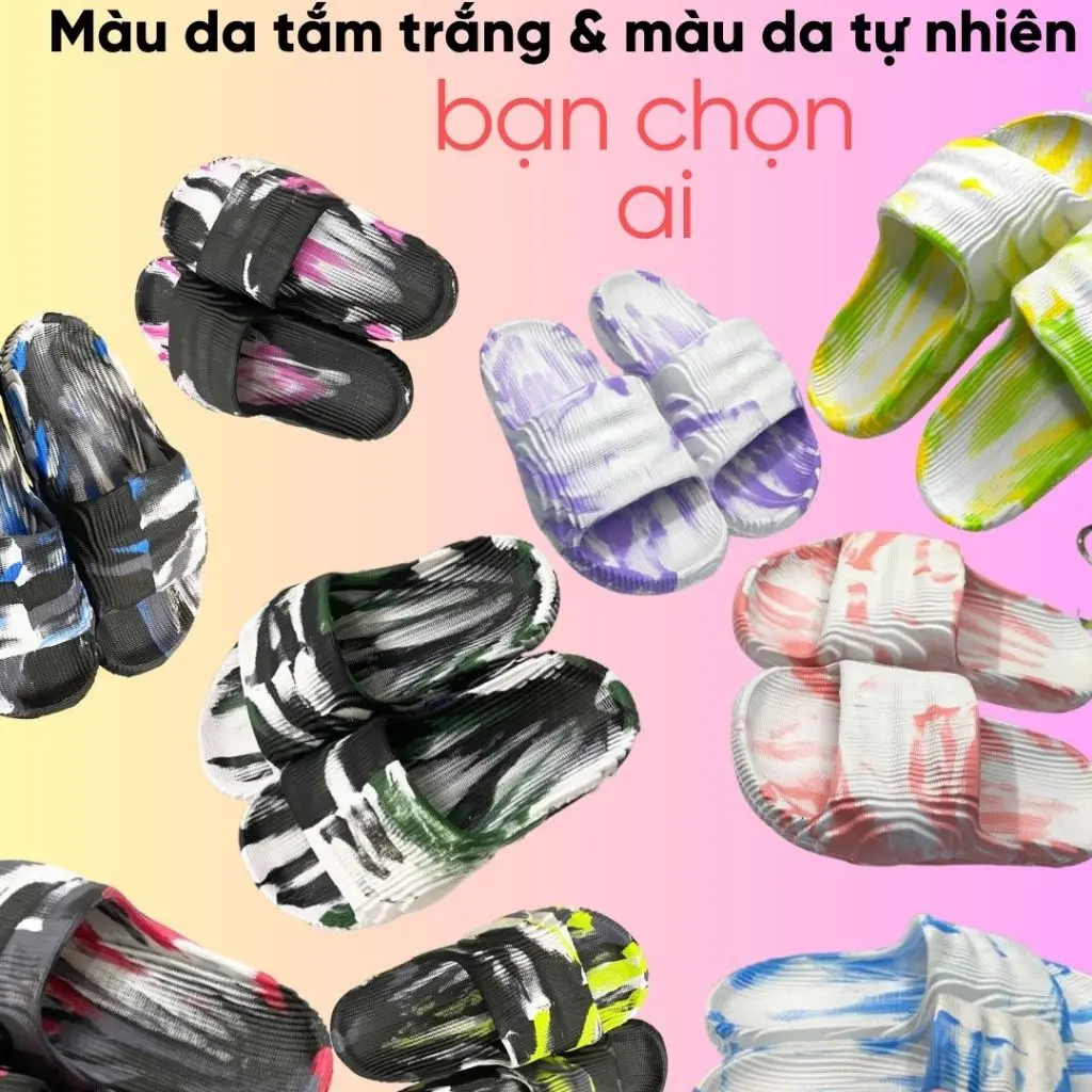 Dép nam nữ quai ngang loang màu vân gỗ chống trơn trượt chất liệu cao su dẻo đúc nguyên khối nhẹ bền,form nhỏ tăng 1size HOT TOP 2025