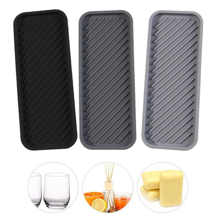 Silicone Draining Storage Tray Non-slip Soap Sponge Holder Kitchen Sink Drain Pad 8