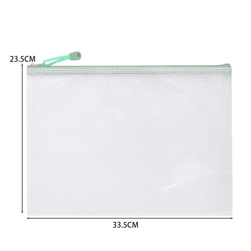 Product Introduction of Beg Zip Jaringan Dua Lapisan, Saiz A4, dengan Pemegang, Kapasiti Besar, Penyusun untuk Penyimpanan Alat Tulis, Lutsinar, Sesuai untuk Folder Fail 40
