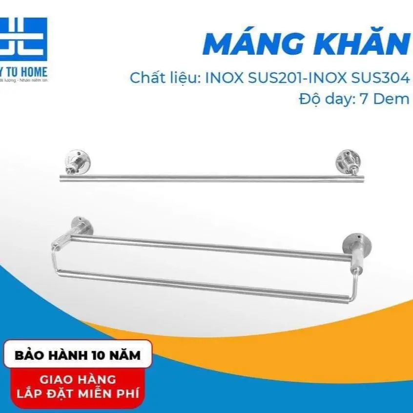 INOX DUY TÚ : Máng Khăn Chiếc - Đôi inox 304