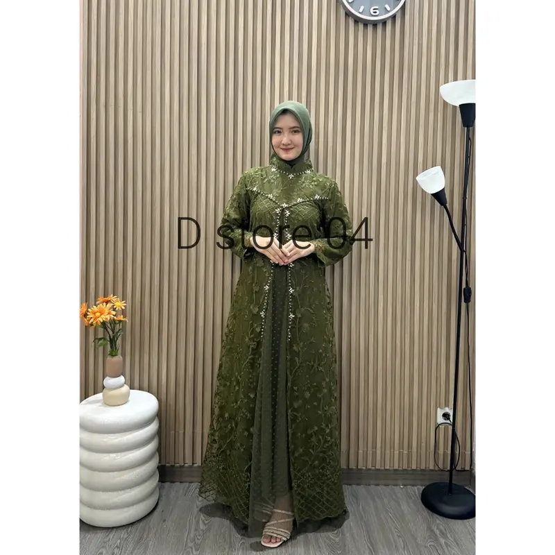 Dstore04 || Kinan Dress III/Gamis Jumbo/Gamis Terbaru/Seragaman Pesta/Dress Pesta/Gamis Kondangan/Gamis Modern 5