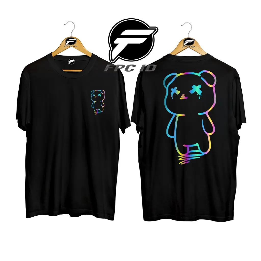 Bear Happy Cotton Combed 30s T-Shirt Men's Top Women's Jumbo Favorite Choice Fpc Id