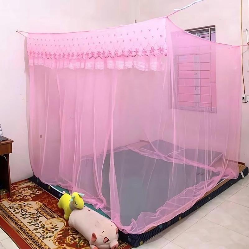 [Mã 1] Mùng Ngủ giăng dây treo 4 góc- vải tuyn lạnh thái cao cấp