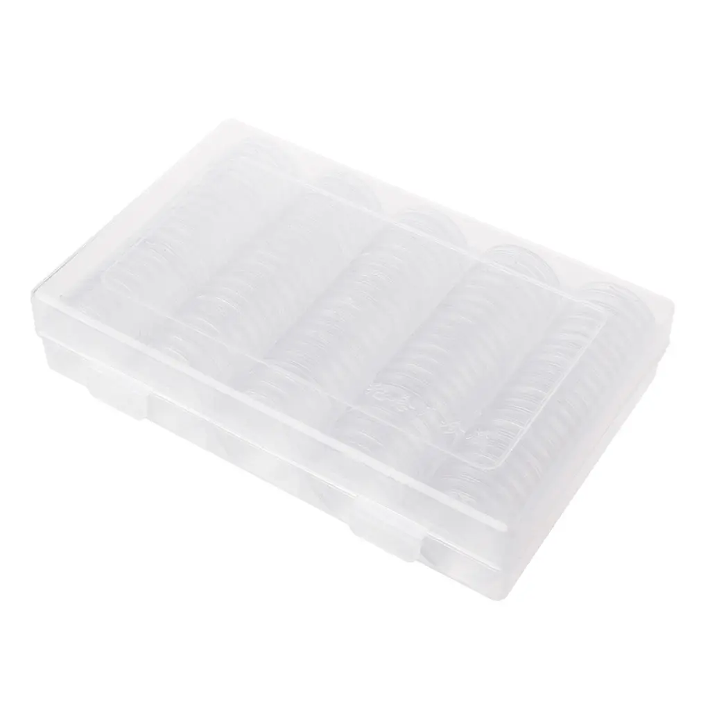 Round Coin Storage Box with Lid Coin Collection Supplies for Case Container for Pearl Diamond Treasure Organizer for Cas