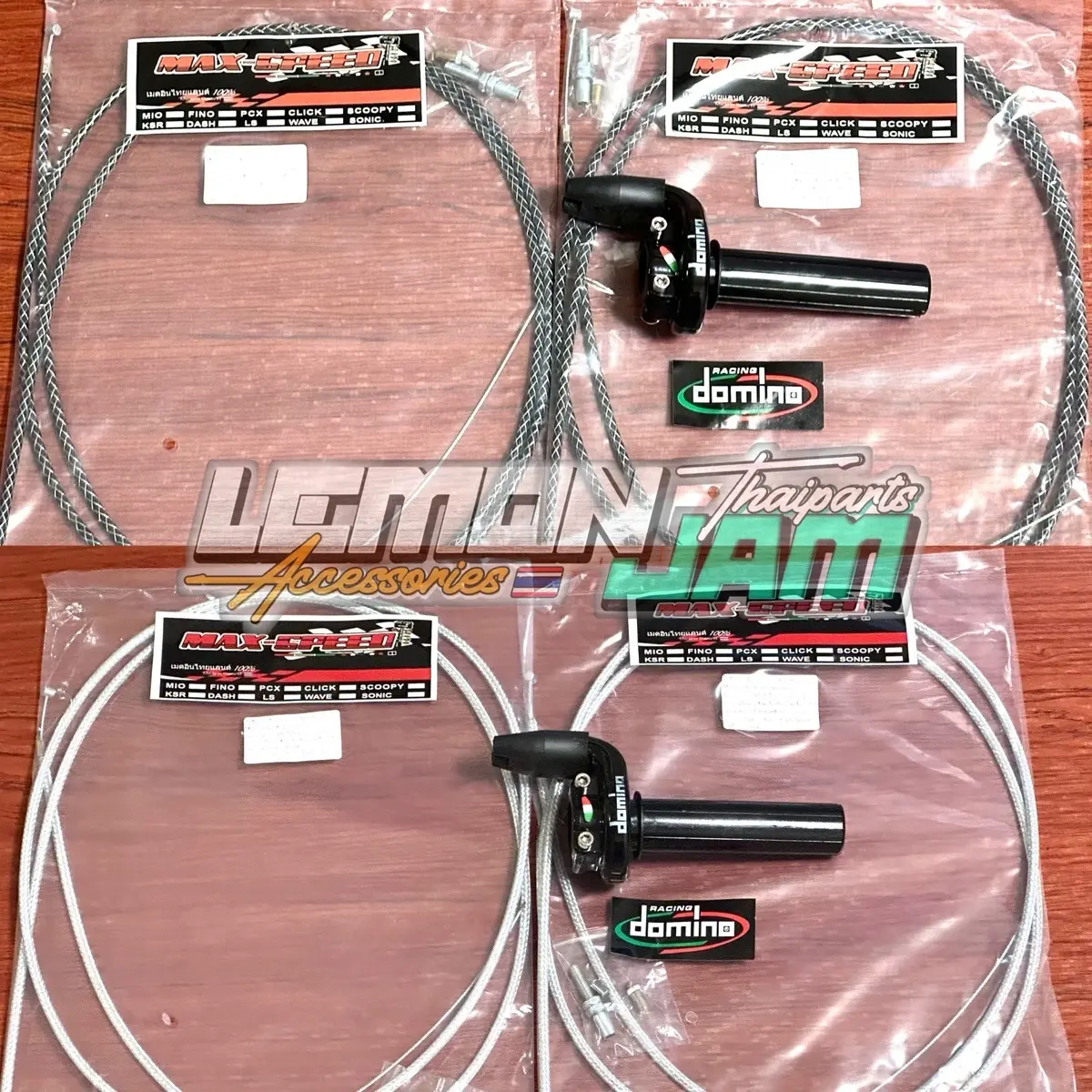 DOMINO THROTTLE & carbon throttle cable PCX / NMAX / CLICK / FI / R150 / RAIDER ( THAI UNIVERSAL )