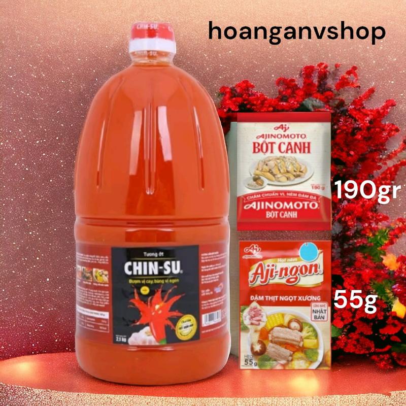 Tương ớt Chinsu 2.1kg - Tặng 1gói Hạt Nêm 55g và 1gói Bột Canh 190gr Gia Vị - Hương vị đặc trưng tự nhiên - Cay, Nước Sốt Chua