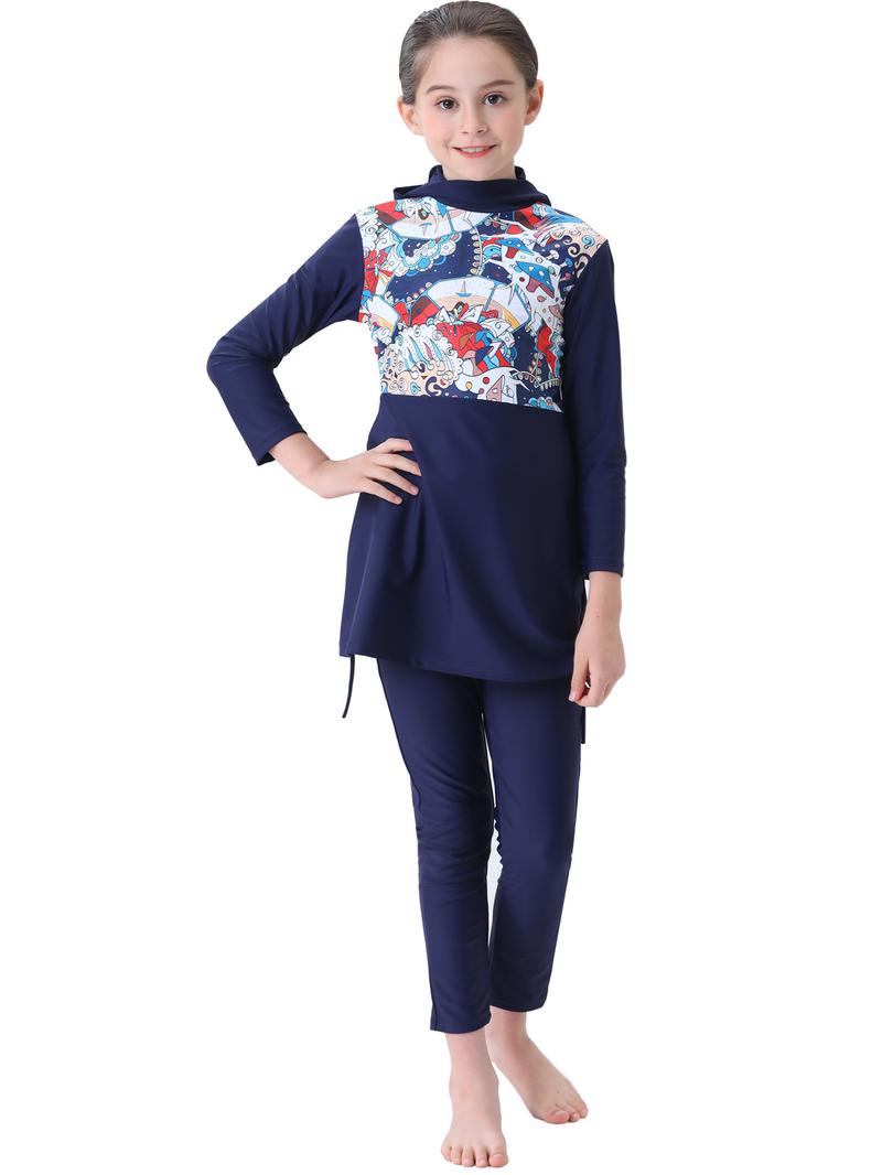 Product Introduction of Girls' Conservative Swimsuit: Burkini Beachwear for Kids 10