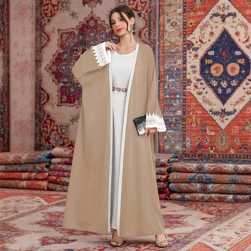Áo Choàng Cardigan Ren Hồi Giáo, Trang Phục Nữ Thời Trang, Phong Cách Dubai Trkiye