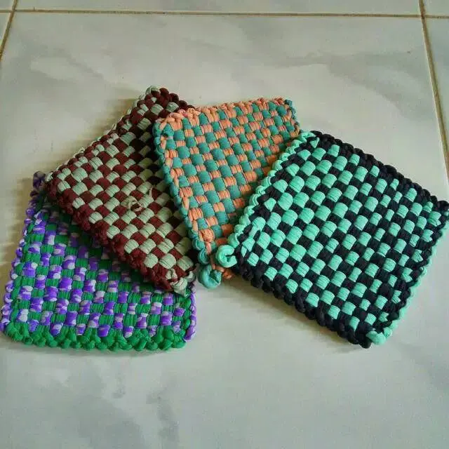 6 pcs Kain Lap CEMPAL Anyaman Anti Panas / Anyaman Kain / Serbet Tatakan Dapur Peralatan Masak 1