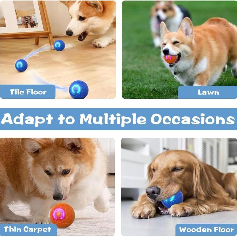 Product Introduction of Interactive Dog Ball Toy, 1 Count USB Rechargeable Automatic Moving Dog Toy Ball, Vibration Dog Ball, Pet Chew Toy, Dog Teething Toy, Dog & Cat Accessories 2