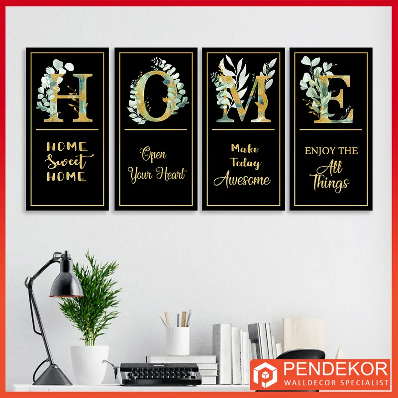 Set Hiasan Dinding Minimalis Dapat 4 Panel Pajangan Dinding - SETHOME02 0