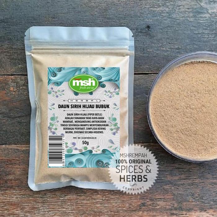 Gambar Daun Sirih Hijau Bubuk 50gr dari MSH REMPAH Kota Administrasi Jakarta Selatan Tokopedia