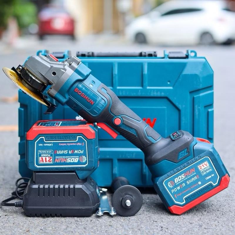 Chính Hãng Máy mài máy cắt dùng pin Boshun BS-AG100BL pin 15 cell công nghệ chống sốc đá và chống khởi động lại - Chân pin phổ thông Chuyên mài góc cắt sắt cắt gỗ gạch - bảo hành 12 tháng