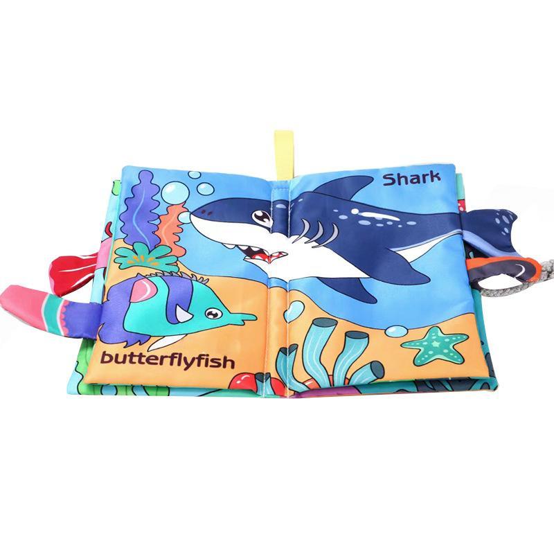 Product Introduction of Baby Tail Cloth Book, 1 Count Cute Tear-proof Baby Books, Early Education Tactile Stimulation Toy, Safety Baby Books for Newborn Infant 6