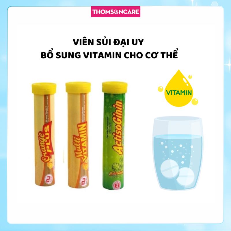 Viên sủi Đại Uy bổ sung vitamin cho cơ thể: Orange Plus, Multivitamin, Actiso - Tuýp 20 viên thực phẩm bổ sung sức khỏe