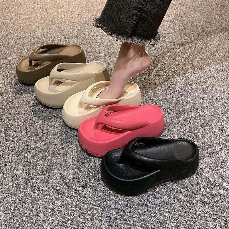  Xỏ ngón nữ nâng đế 7cm chất cao su EVA cao cấp . Xỏ ngón thời trang đi biển cho nữ hàng QC mã FBNT-01-Dép DéP 