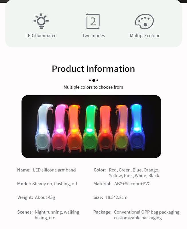 Product Introduction of LED Light Up Armband Adjustable Wearable Running Arm Belt Glow The Dark for Running Walking Cycling Concert Roller Skates Light 2