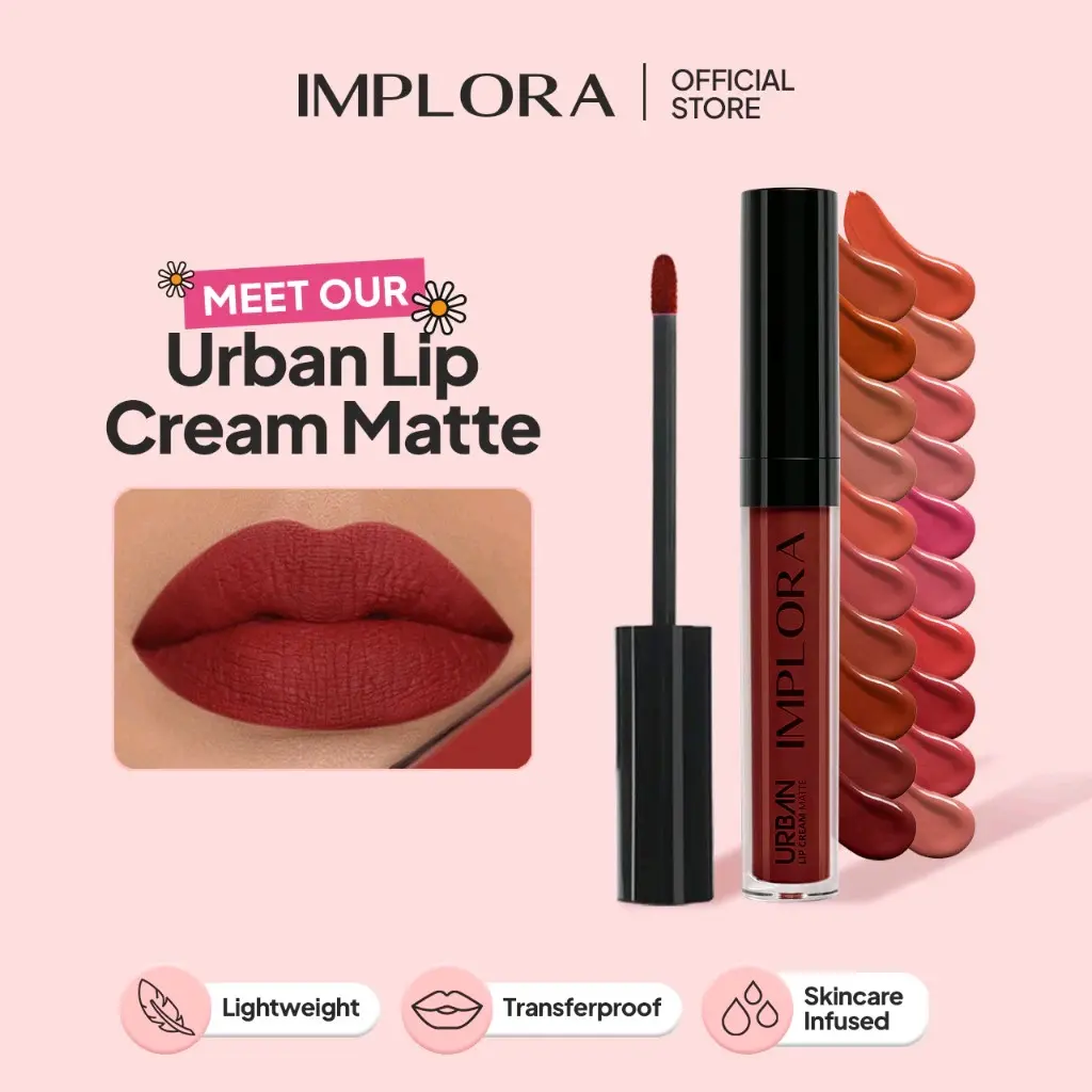 Implora Urban Lip Cream Matte Tahan Lama Ringan Lipstik Bibir Lipstick