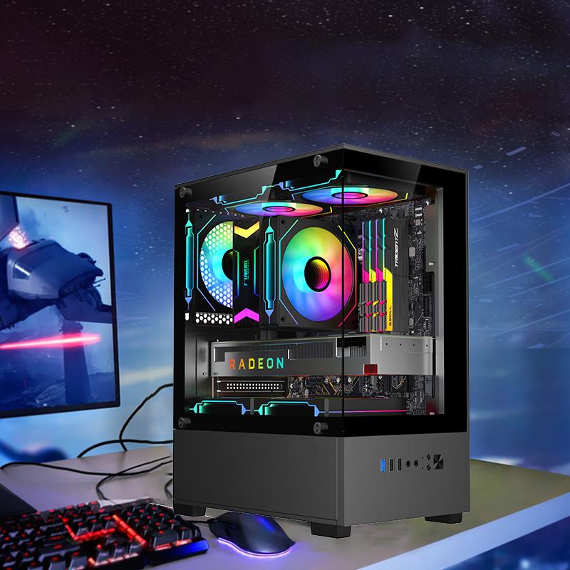 Transparent Desktop PC Case Computer Tower For M-ATX ITX Motherboard ...