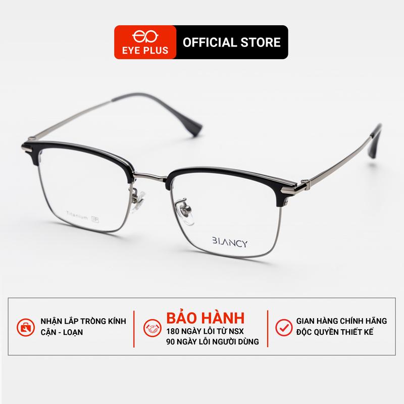 [BLC] Kính Cận Dáng Clubmaster Nam Nữ Blancy 6168 Eye Plus Gọng Kính Titanium Cao Cấp Kính Mắt Kiểu Dáng Thời Trang Unisex Hiện Đại