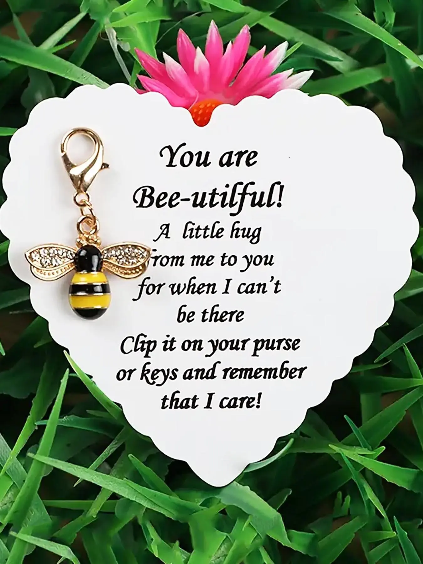 Bee Design Pocket Hug Keychain, Cute Bee Charm with Lobster Clasp, Fashionable Keychain for Women, Girlfriends, Mothers, Suitable Gifts for Family, Friends, Spouses