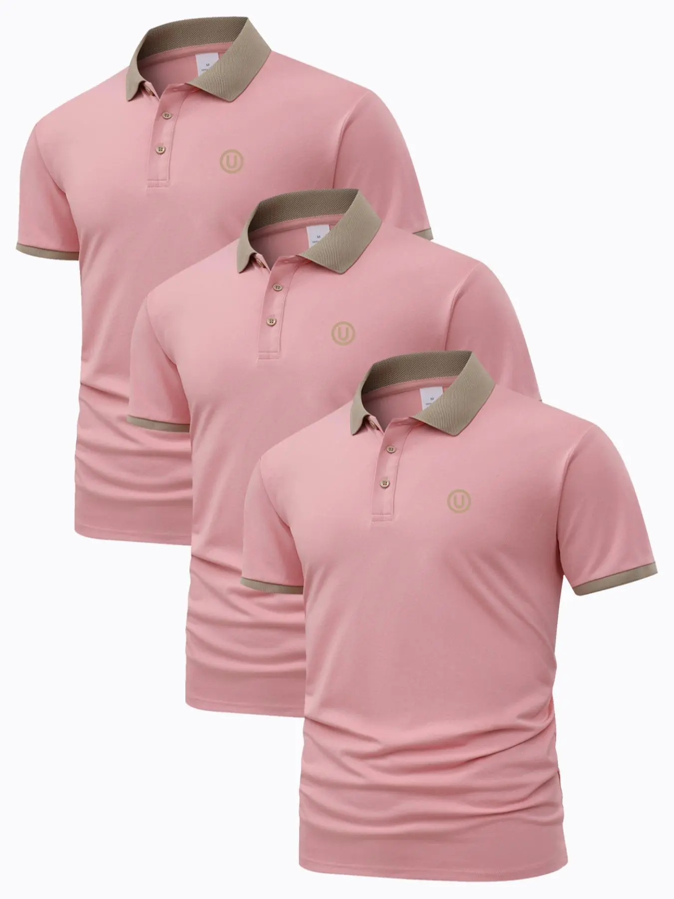 Men's 3pcs Contrast Binding Short Sleeve Polo Shirt, Regular Fit Casual Fashion Comfy Golf Polo Shirt for Summer, Men's Clothes for Daily Wear