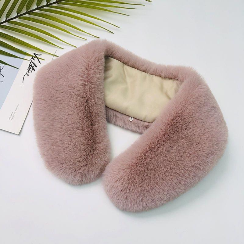 Product Introduction of Cross Collar Clothes Accessories Plush Neck Collar Fashion Neck Wrap Fake Collar Soft Warm Down Jacket Fur Collar Winter 11