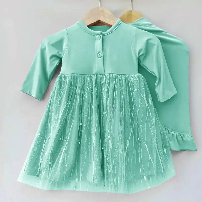 GAMIS ANAK SYAR'I AZIEL TILE TULLE BROKAT DRES KIDS NEWBORN FREE JILBAB Muslim Mutiara Syari perempuan