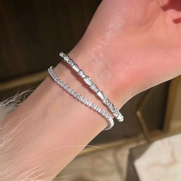 Vòng Tay Hở Đầu Hình Rắn Opal, Thiết Kế Đặc Biệt, Chất Lượng Cao, Vòng Tay Họa Tiết Kim Cương Giả, Dành Cho Phụ Nữ, Giá Cả Phải Chăng, Thời Trang Sang Trọng, Đồ Trang Sức Tay