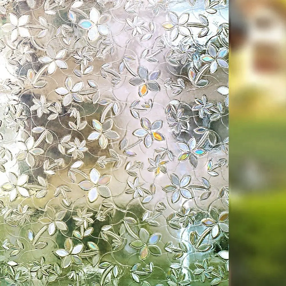 Transparent  Gypsophila electrostatic glue-free glass film decoration