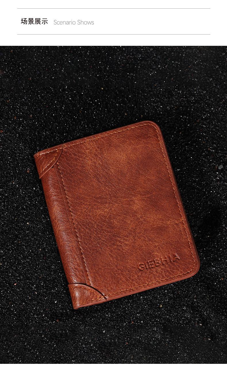 Product Introduction of Dompet Lelaki, Gaya Retro Premium, Bahan PU, Panjang Pendek, Lipat, Sesuai untuk Kad Kredit, Boleh Simpan Syiling, Beg Dompet 5