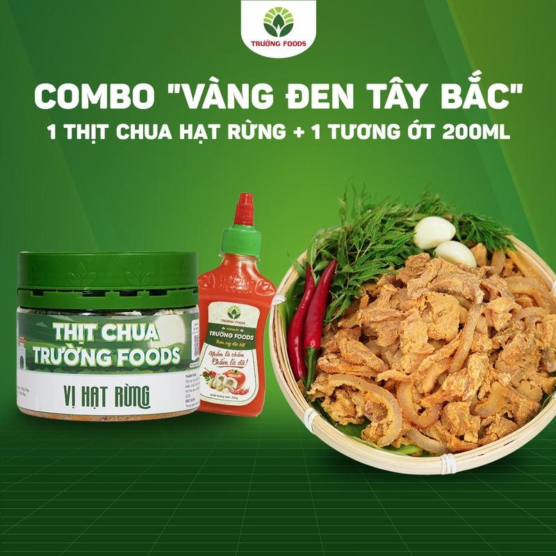 Trường Foods Combo "Vàng Đen Tây Bắc" (1 Thịt Chua Hạt Rừng, 1 Chai Tương Ớt 200ml)