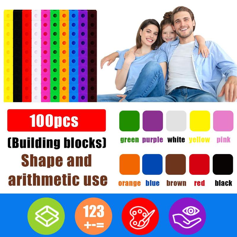 Random Color Building Blocks Set, 100pcs/set Educational STEM Building Toys, Fun and Creative Model Assembled Toy, Educational Methods Building Blocks 5