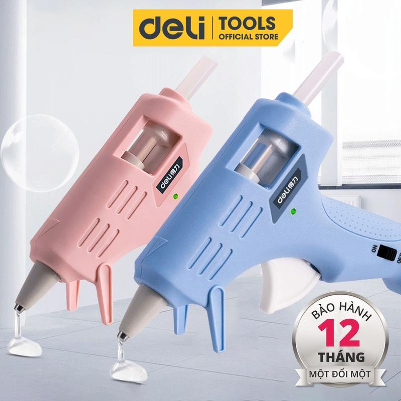 Máy Bắn Keo Nến Silicon Deli 20W  - Thiết Kế Nhỏ Gọn, Dễ Dàng Sử Dụng - Tặng kèm 10 cây keo nến