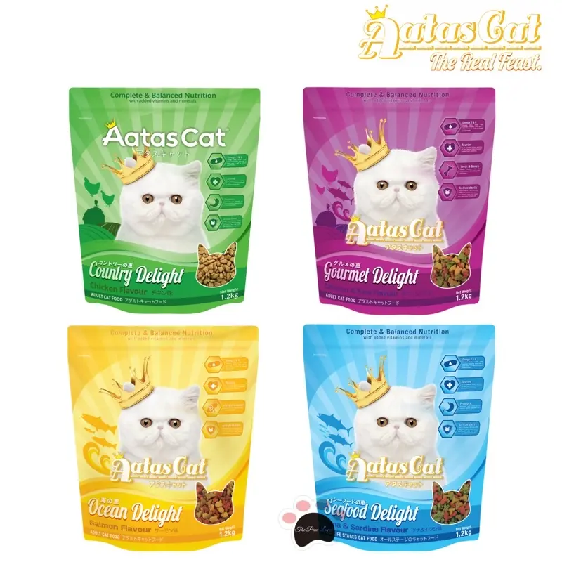 100% Quality Aatas Cat  Delight Complete & Balanced Dry Cat Food (1.2kg)