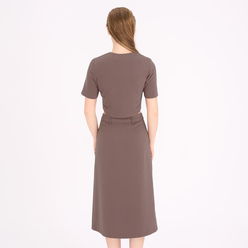 Chân váy midi A tuyết nhung Nữ Women Voi 8