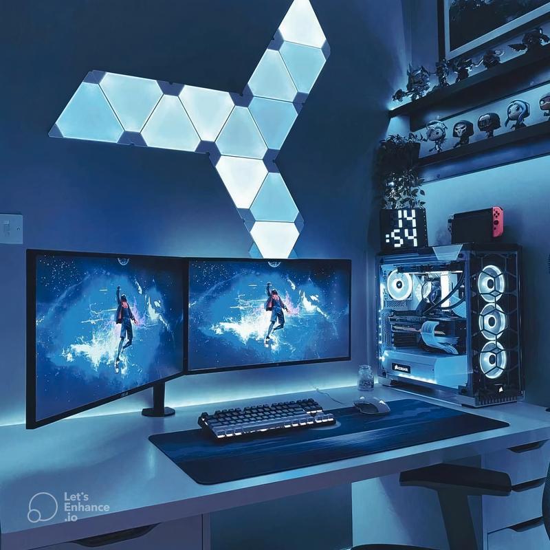 Đèn Led Tam Giác Lắp Ghép Gắn Tường RGB Cảm Biến Âm Thanh