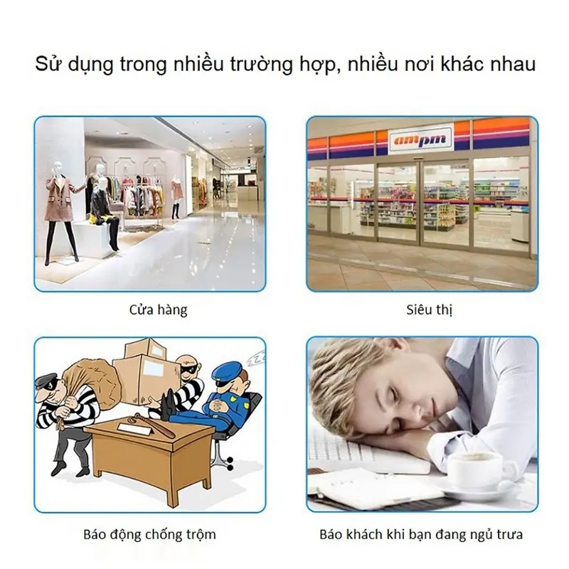 Chuông báo khách CACAZI M10, báo động hồng ngoại không dây hàng chính hãng, chuông không dây 6