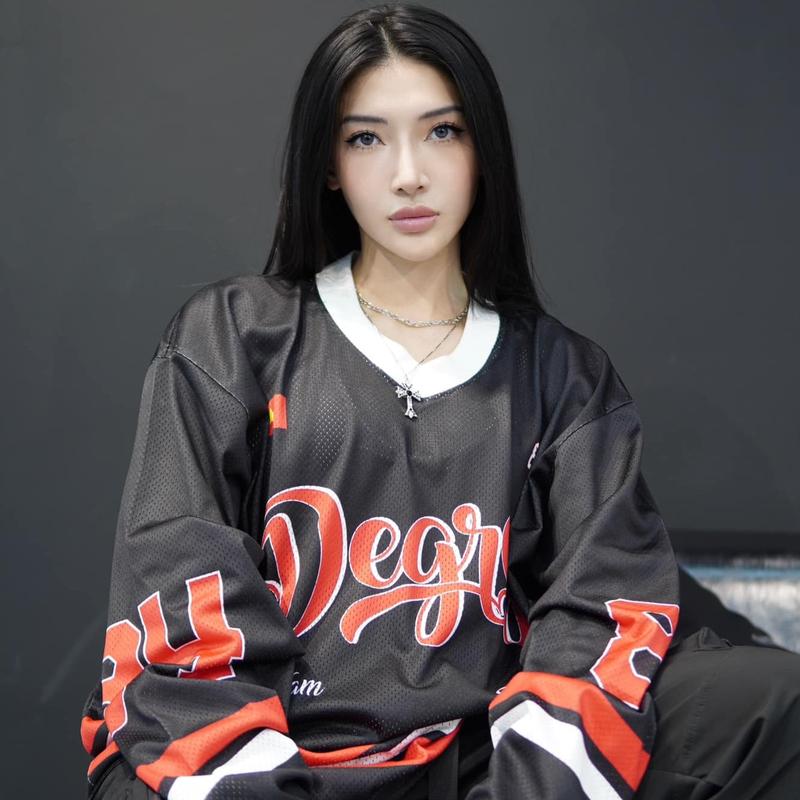  Áo thun tay dài Degrey Jersey long sleeve cổ tim in hình thời trang thể thao nam nữ 